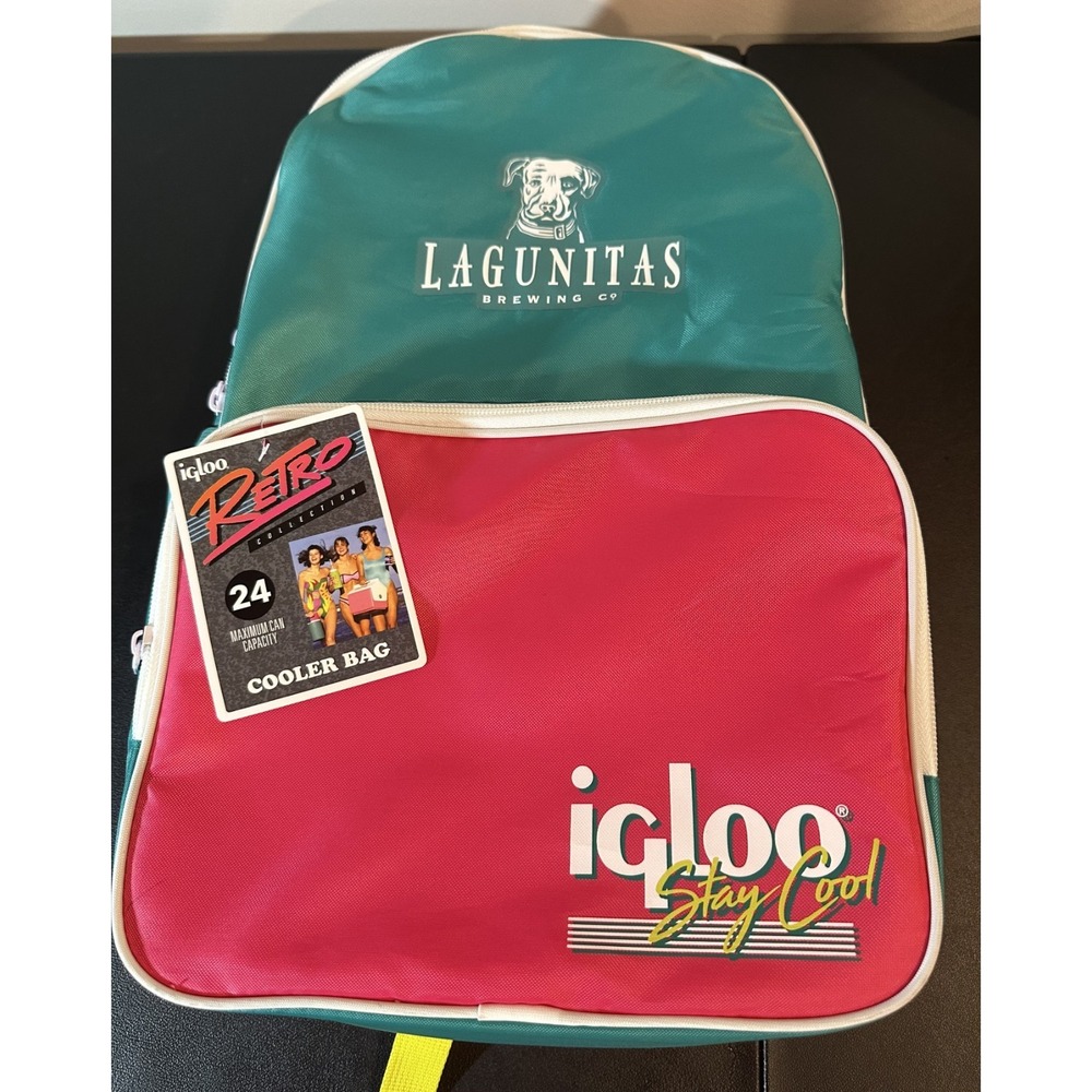 Igloo Retro Collection Lagunitas Backpack Cooler 24 Can Jade Pink Yellow NWT